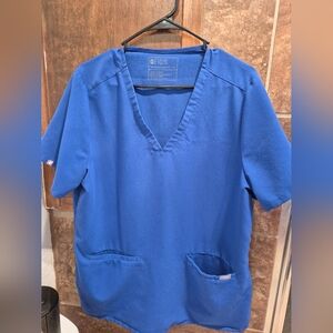 Figs Royal Blue V-Neck Scrub Set